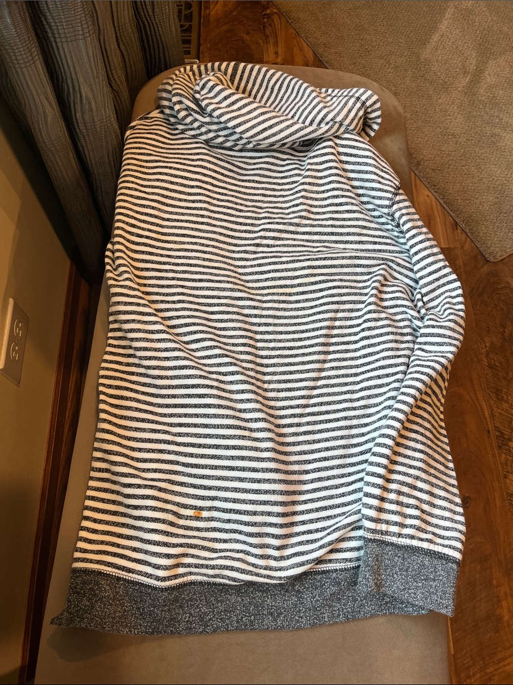 Bobbie Brooks Plus Size Gray & White Striped Hoodie - Picture 5 of 7